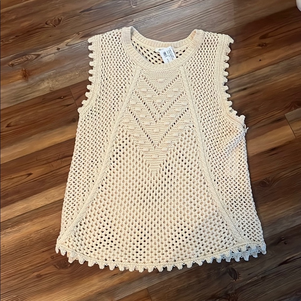 Another Love Cream Crochet Tank Top